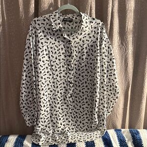 Karl Lagerfeld Black and White Button Down Shirt